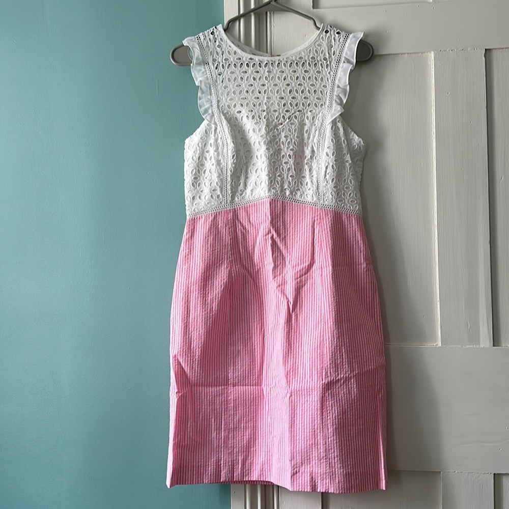 NWT Maya Shift in Seersucker Pink Tropics